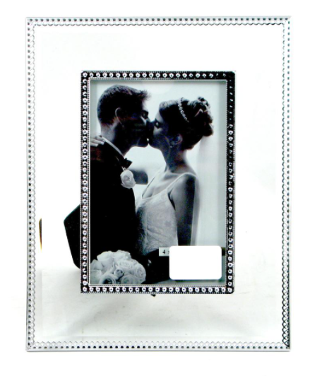 4x6 Glass Frame with Metal Border