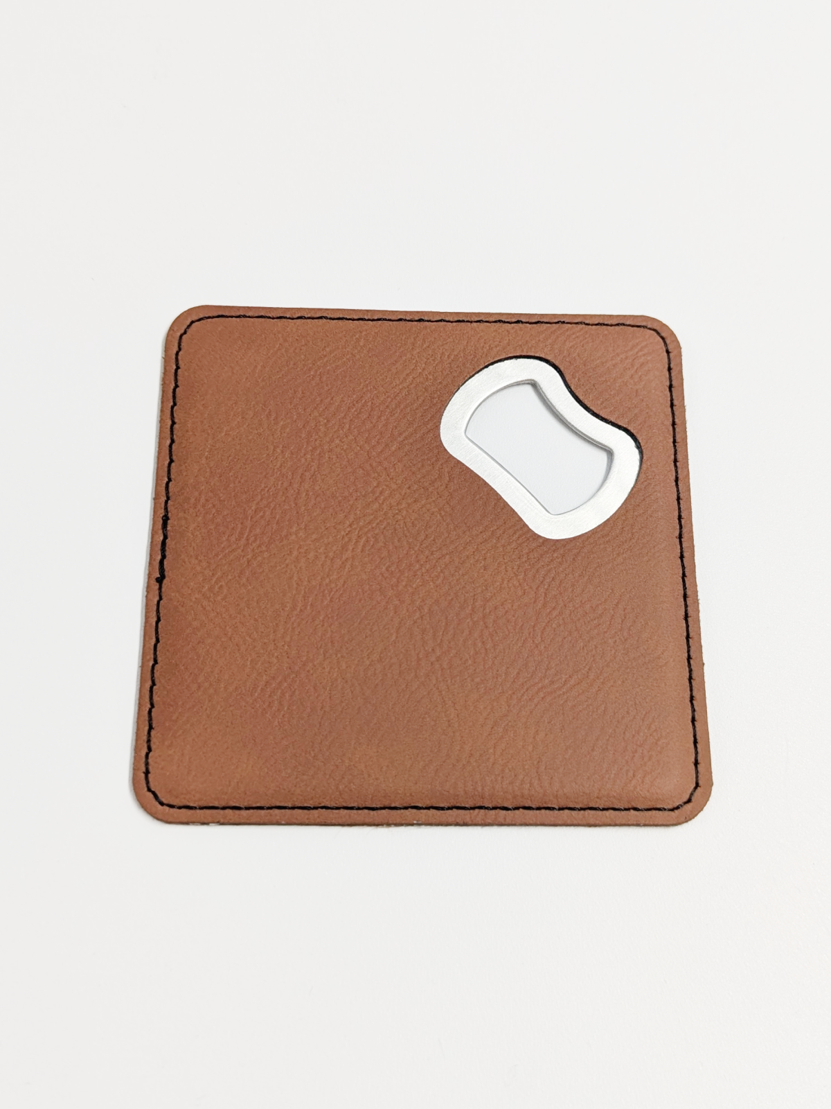 Laserable Leatherette Bottle Opener Coaster
