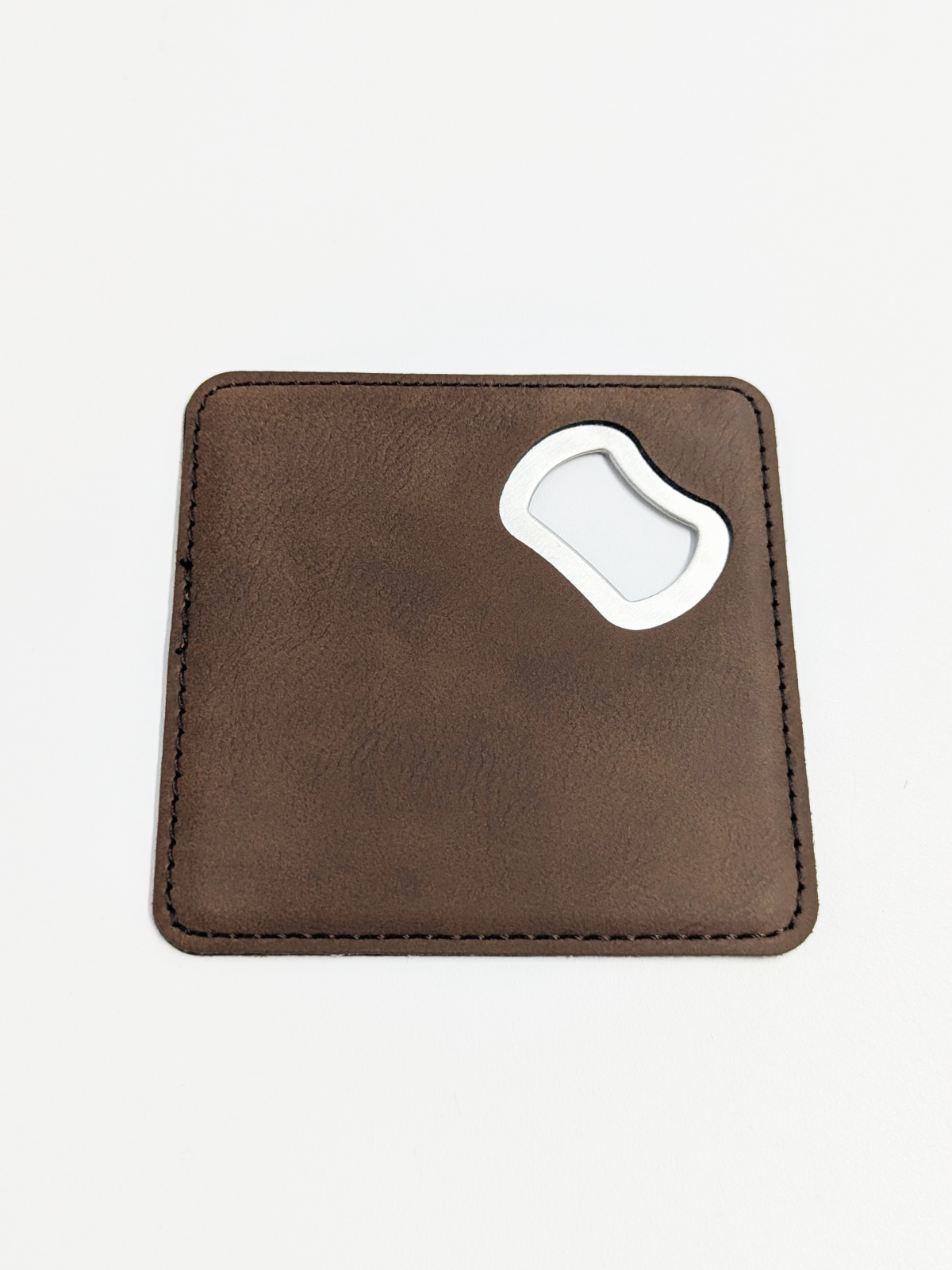 Laserable Leatherette Bottle Opener Coaster