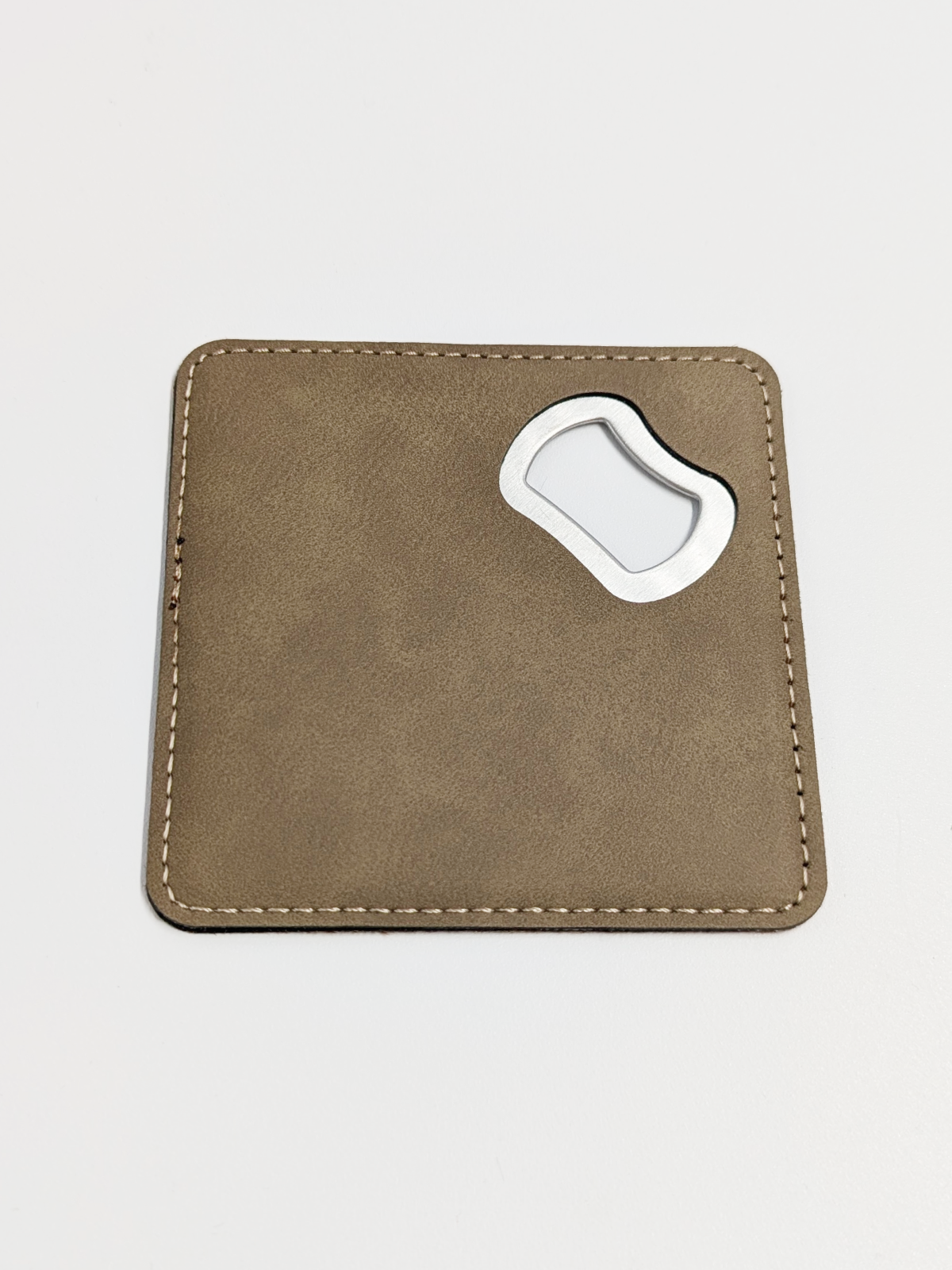 Laserable Leatherette Bottle Opener Coaster