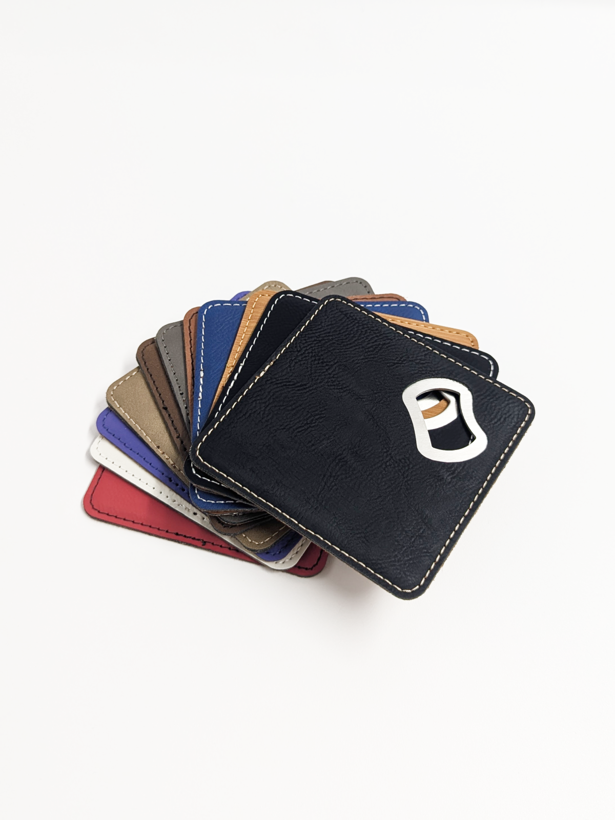 Laserable Leatherette Bottle Opener Coaster