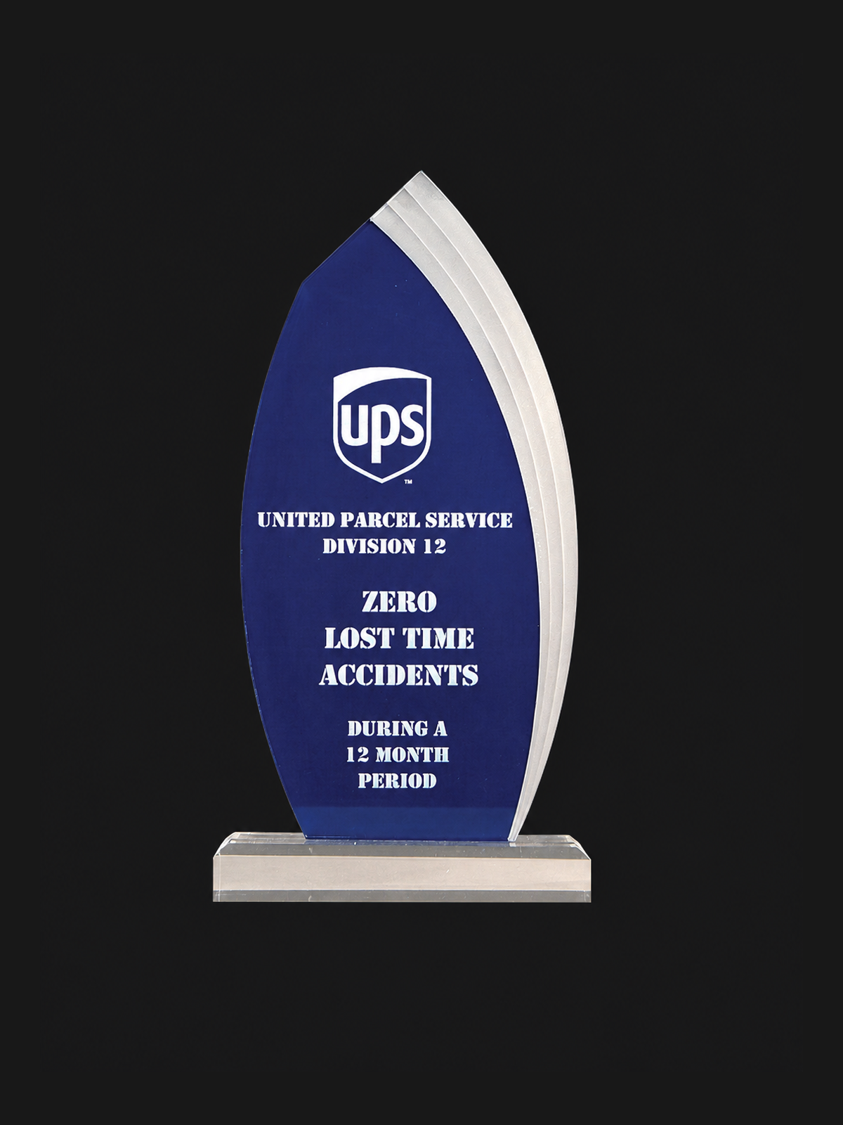 Blue Flared Teardrop Award