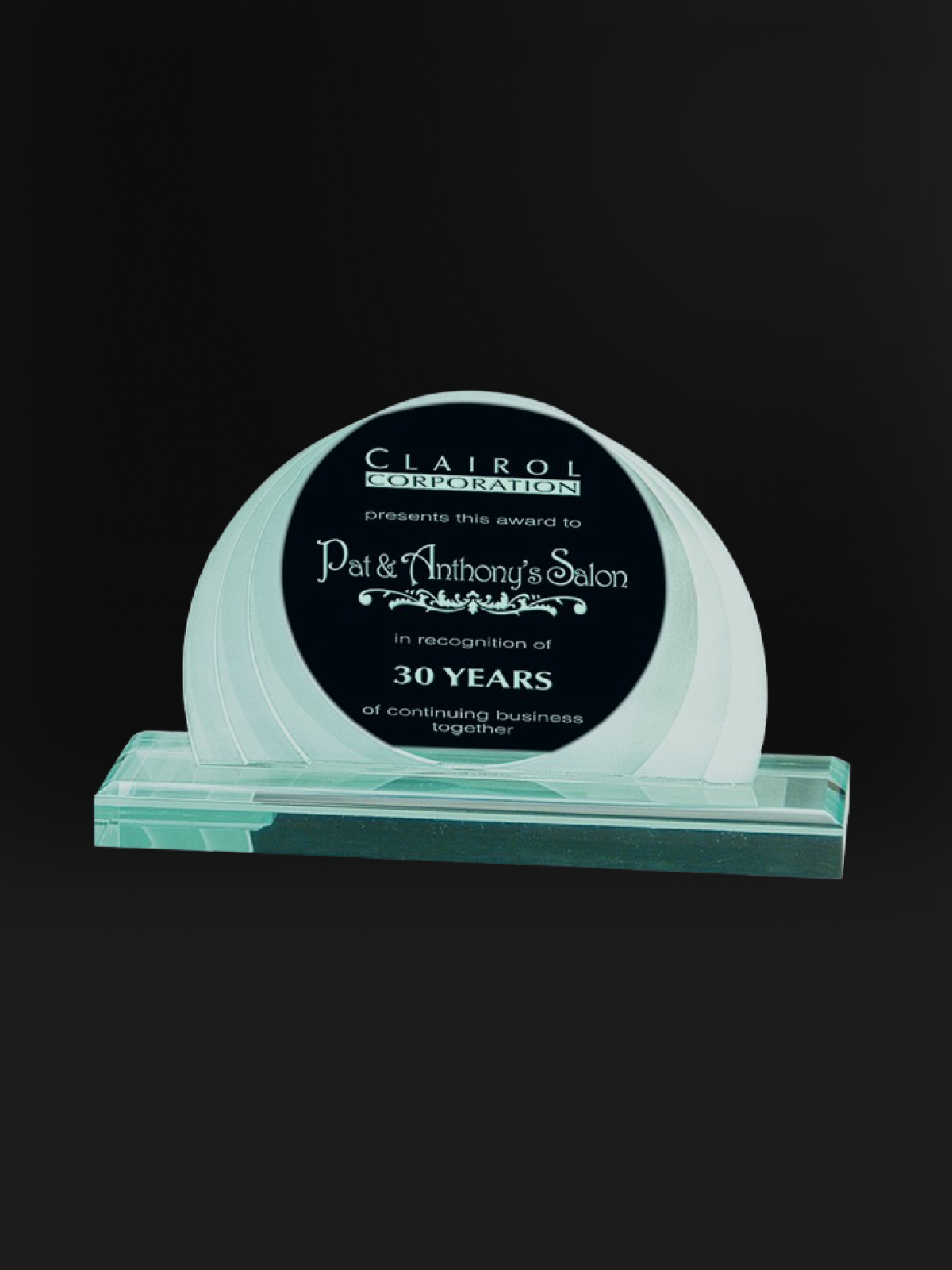 Jade Sunset Acrylic Award