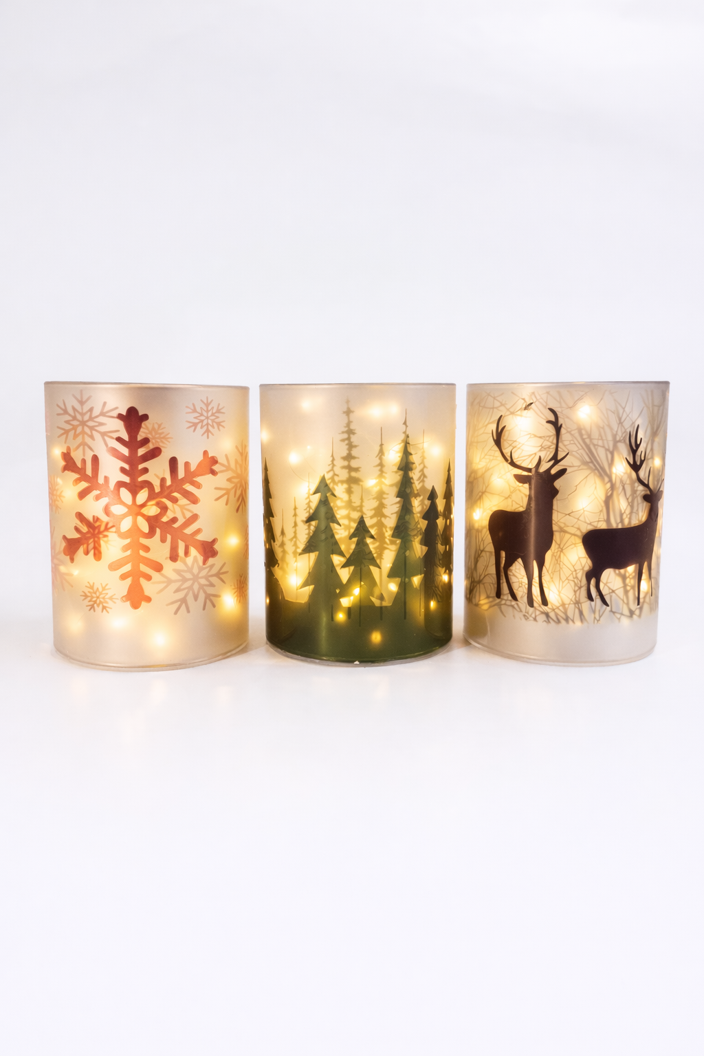 LED Glass Candle Holders