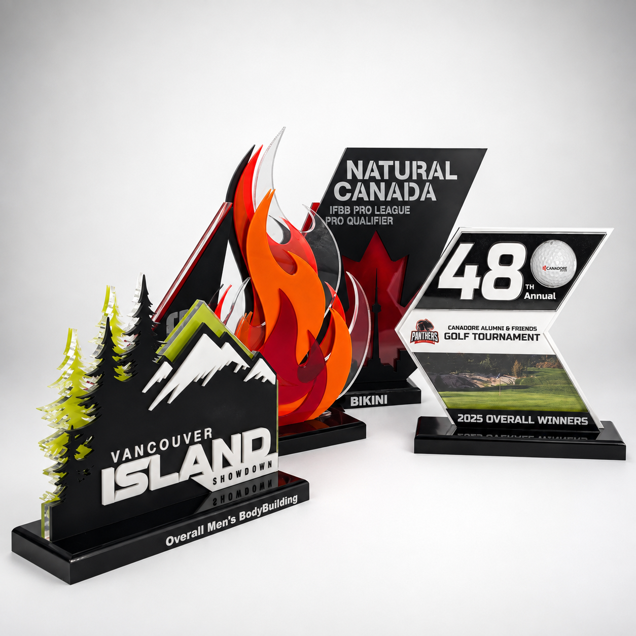 Awards designed around the achievement — not pulled from a catalogue.