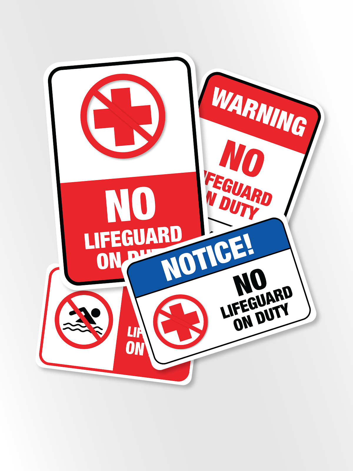 “No Lifeguard On Duty” Aluminum Signs