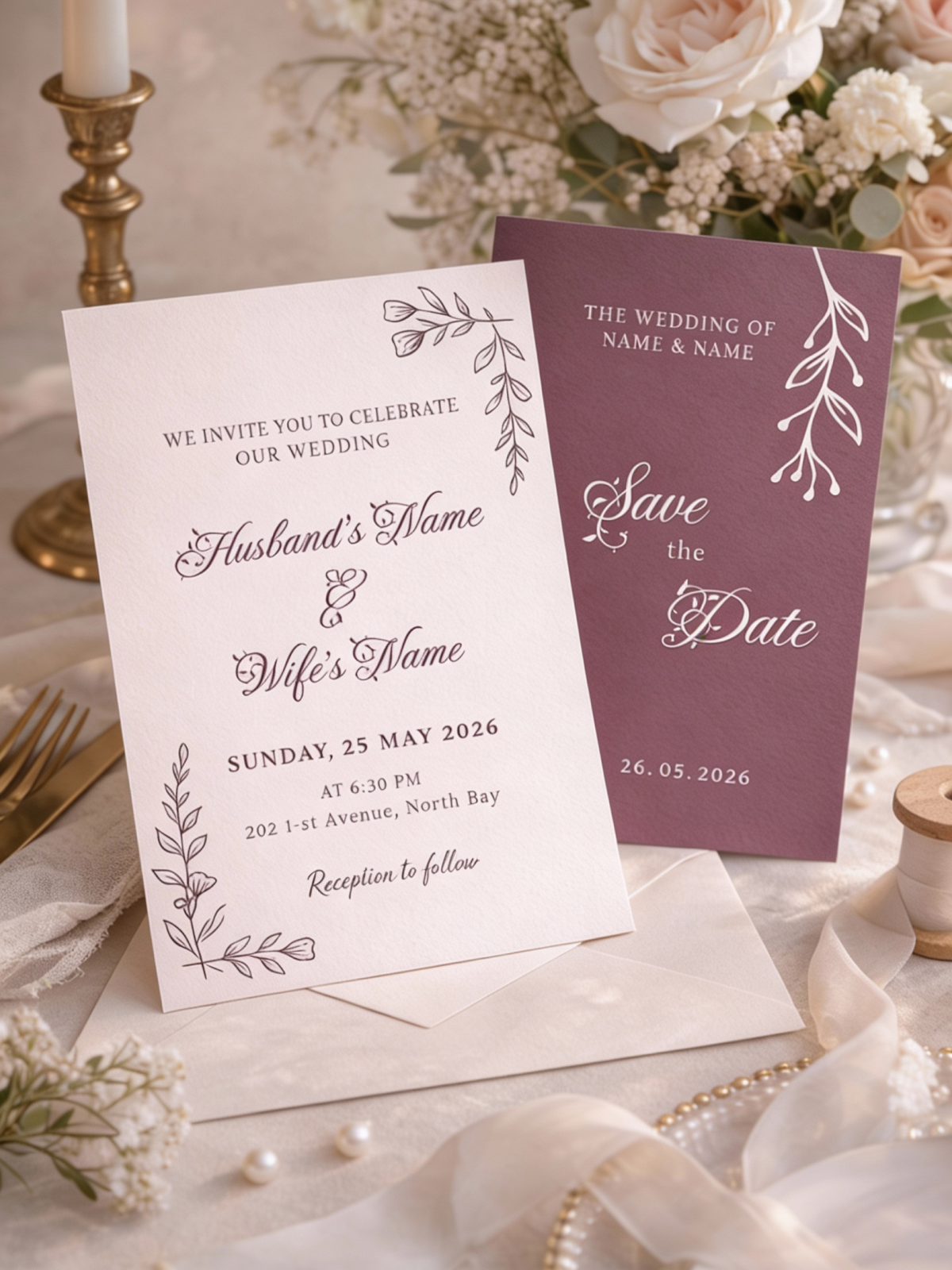 Wedding Invitations - Light Purple