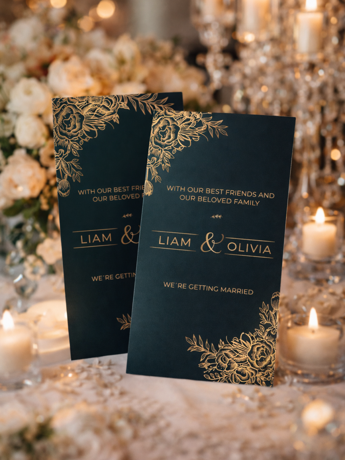 Wedding Invitations - Gold Forest