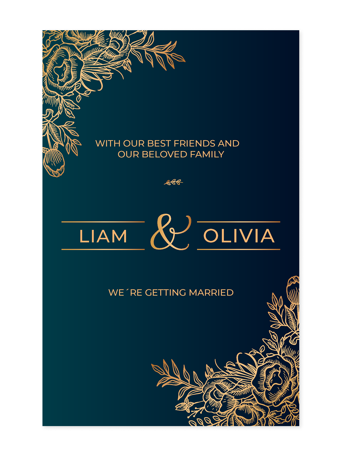 Wedding Invitations - Gold Forest