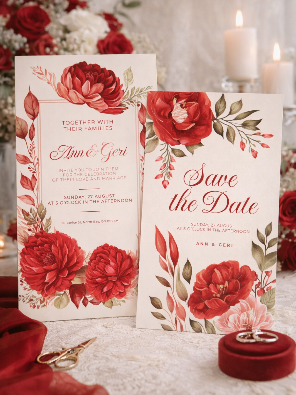 Wedding Invitations - Ruby
