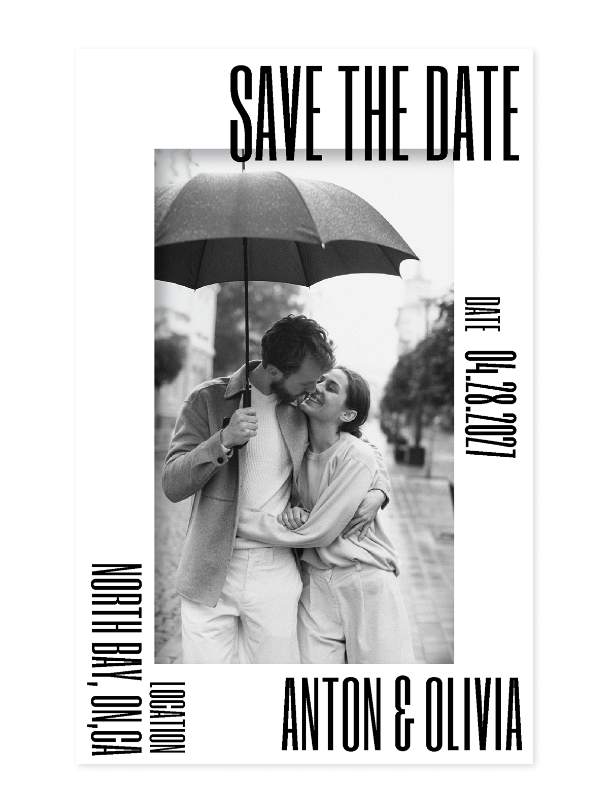 Save the Date - Grey Mono