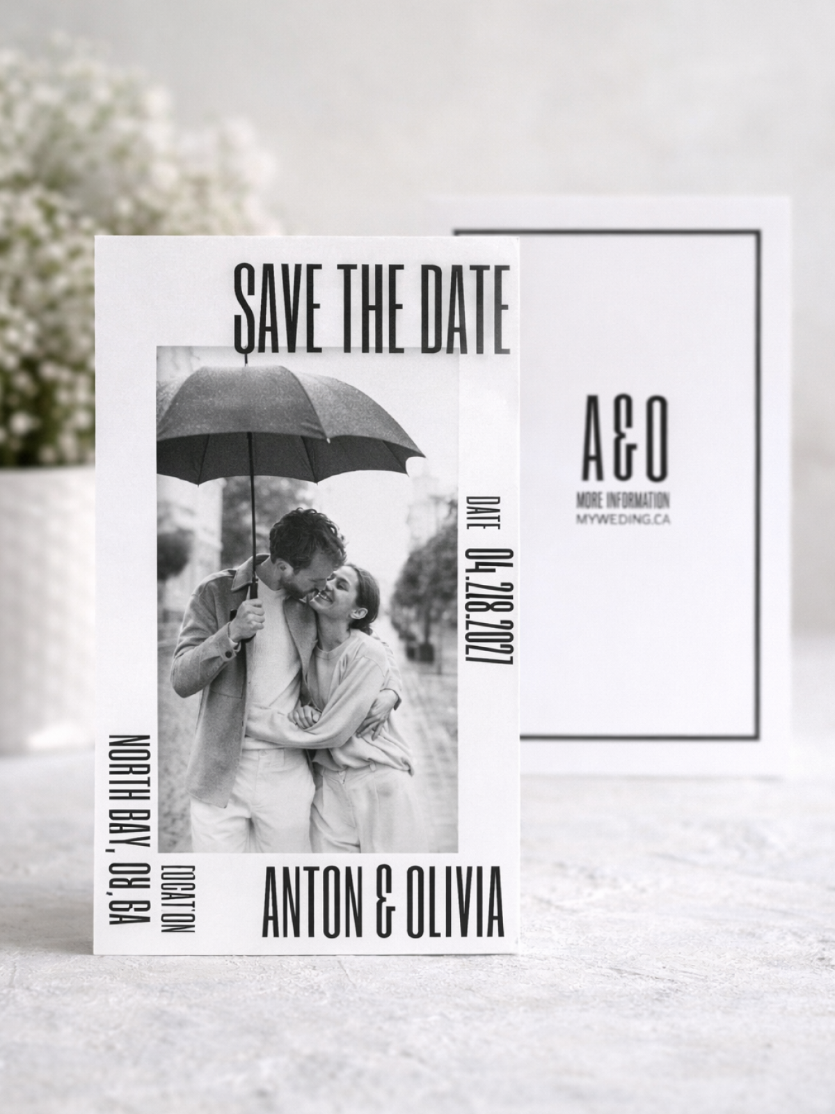 Save the Date - Grey Mono