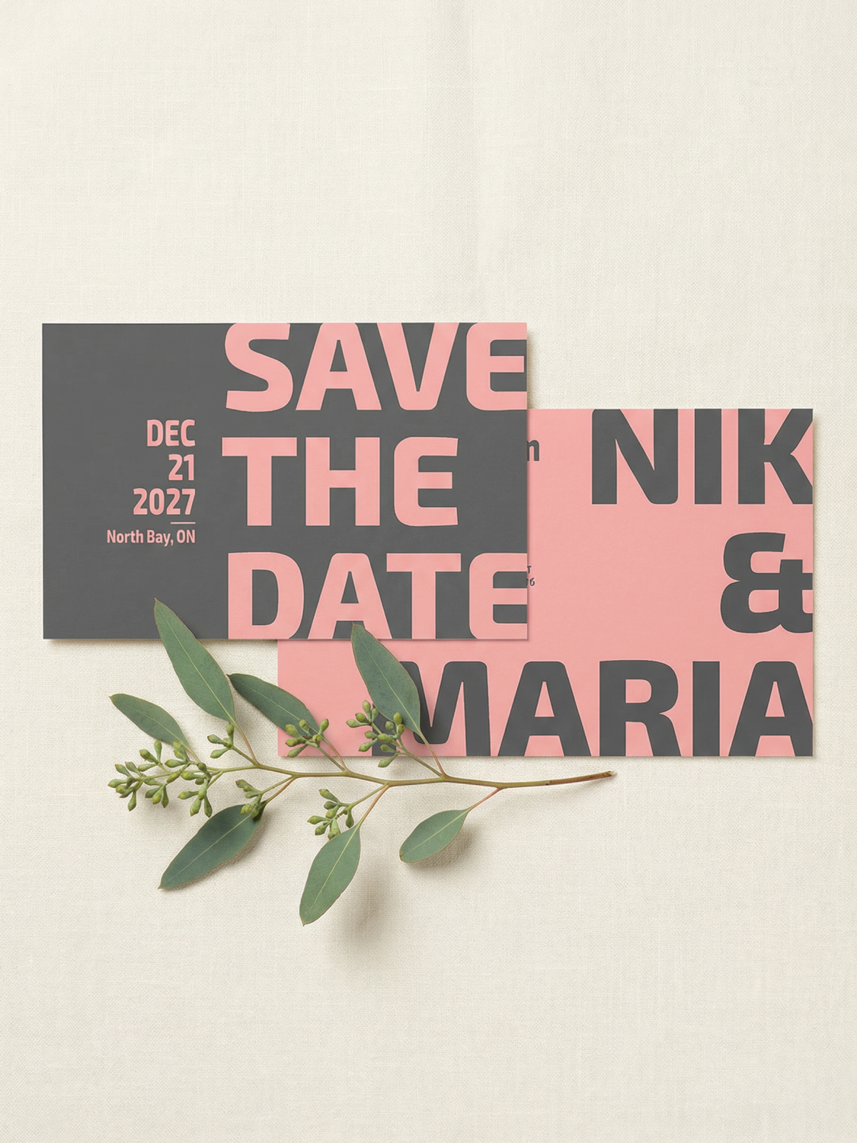 Save the Date - Black & Pink