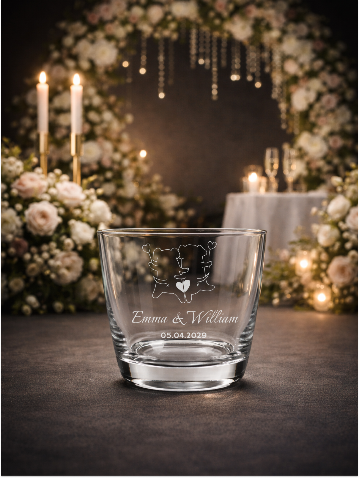 Wedding Islande Old Fashioned Glass