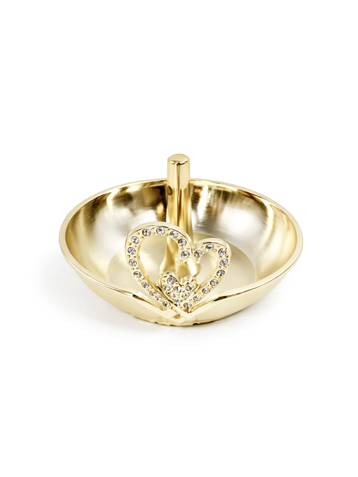 Wedding Heart Ring Dish with Crystal Detail