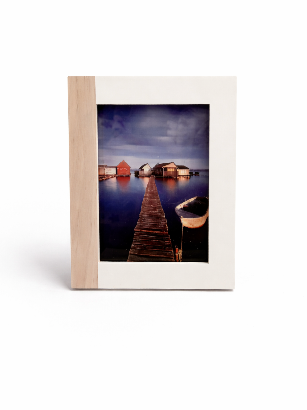 Modern Wood & White Photo Frame