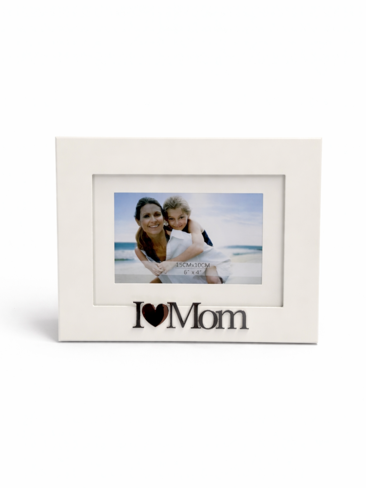 I Love Mom White Photo Frame