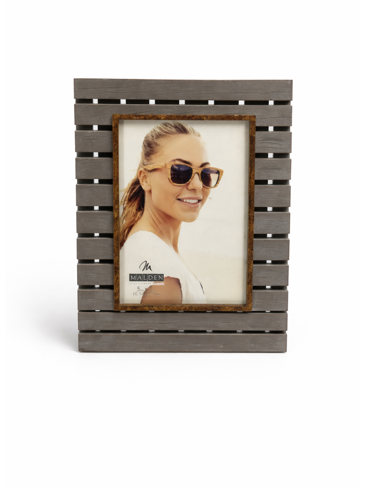 Rustic Slatted Wood Photo Frame