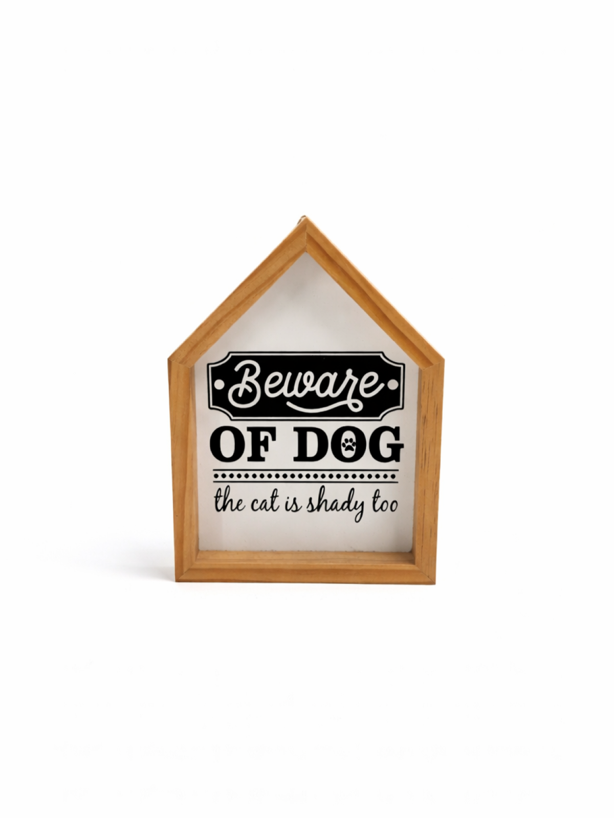 Beware of Dog Wooden House Sign