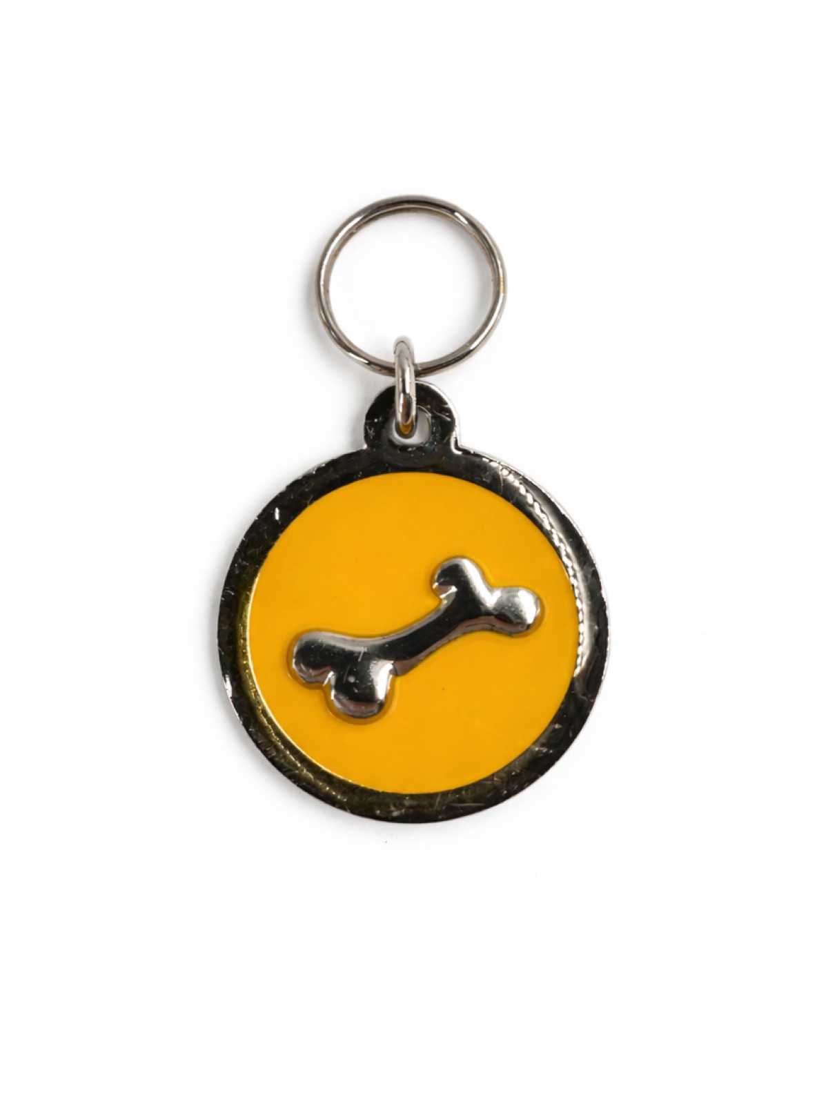 Yellow Round Pet Tag