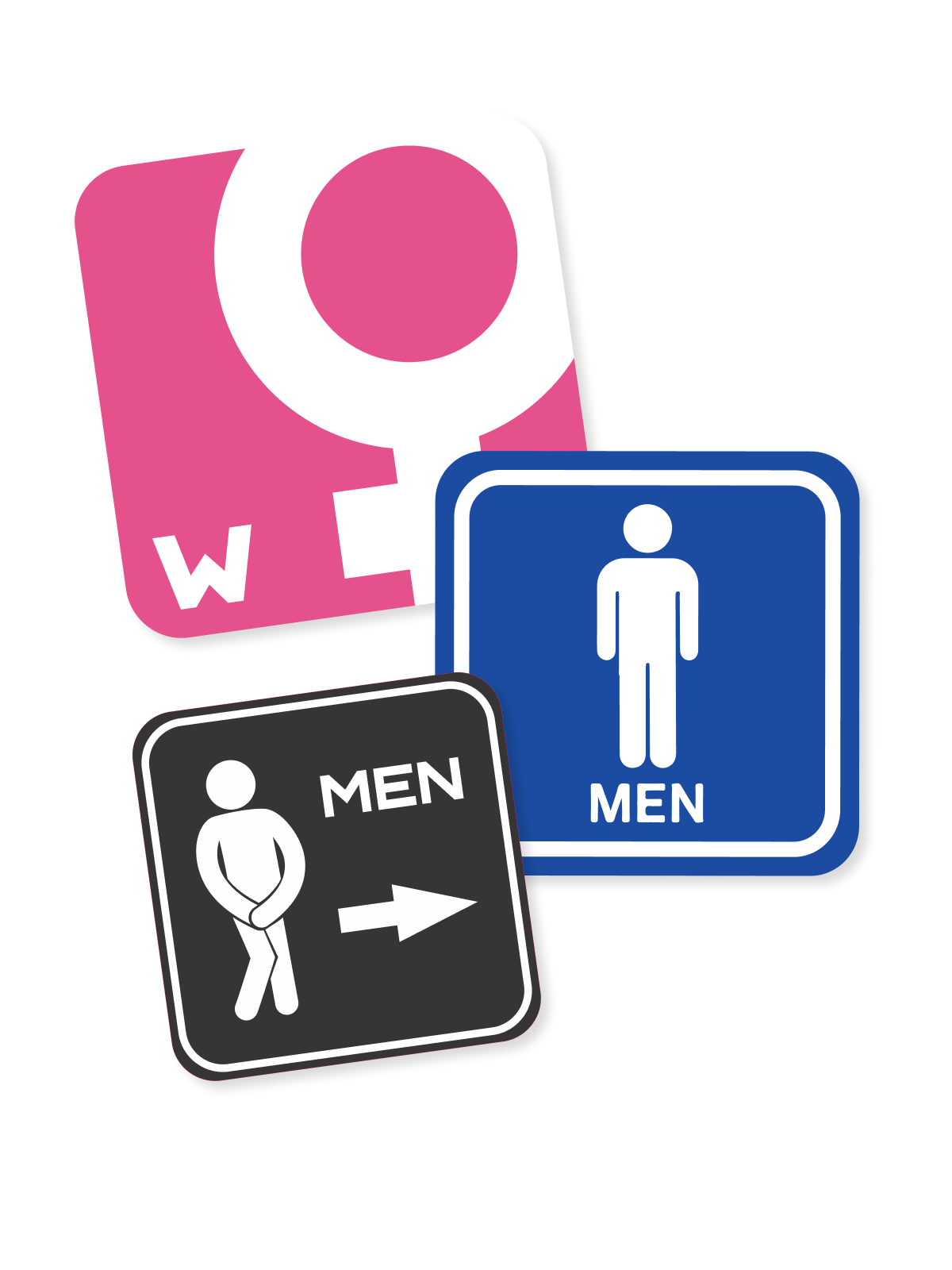 "Man`s & Woman`s Washroom" Aluminum Signs