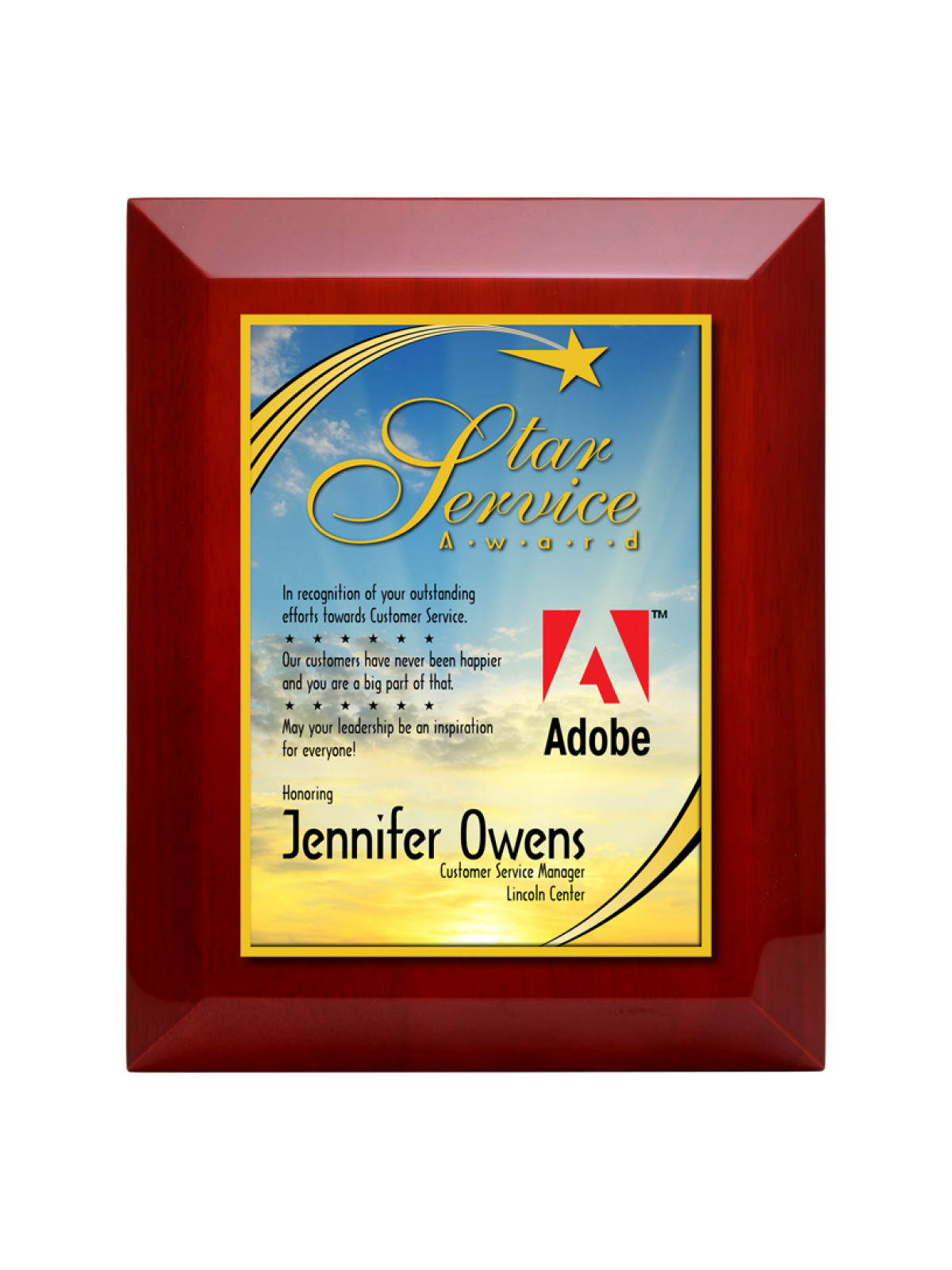 Premium Rosewood Bevel Plaque