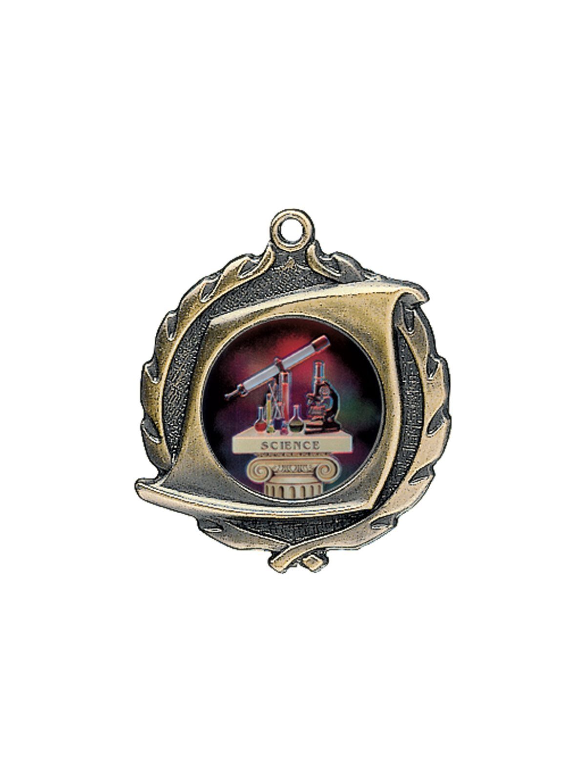 Sculptured Insert Medal – Antique Gold Finish
