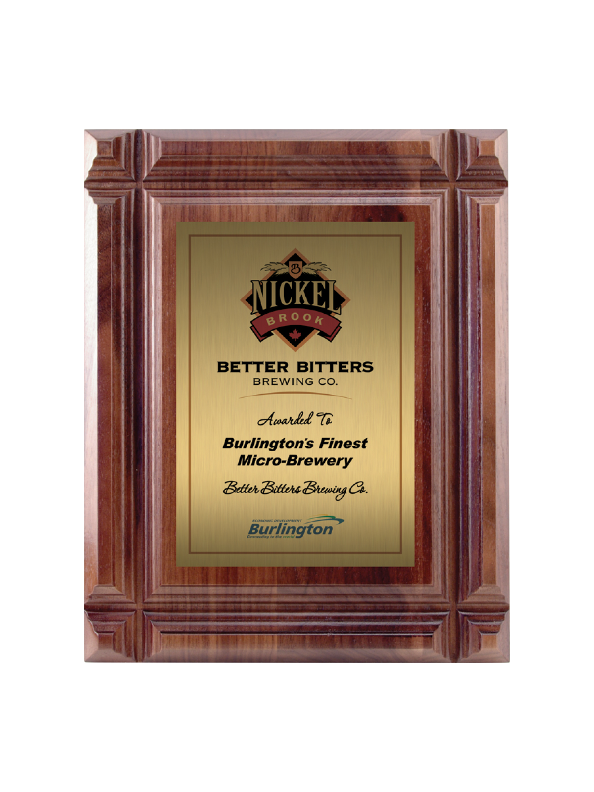 Walnut Deep Groove Bevel Plaque