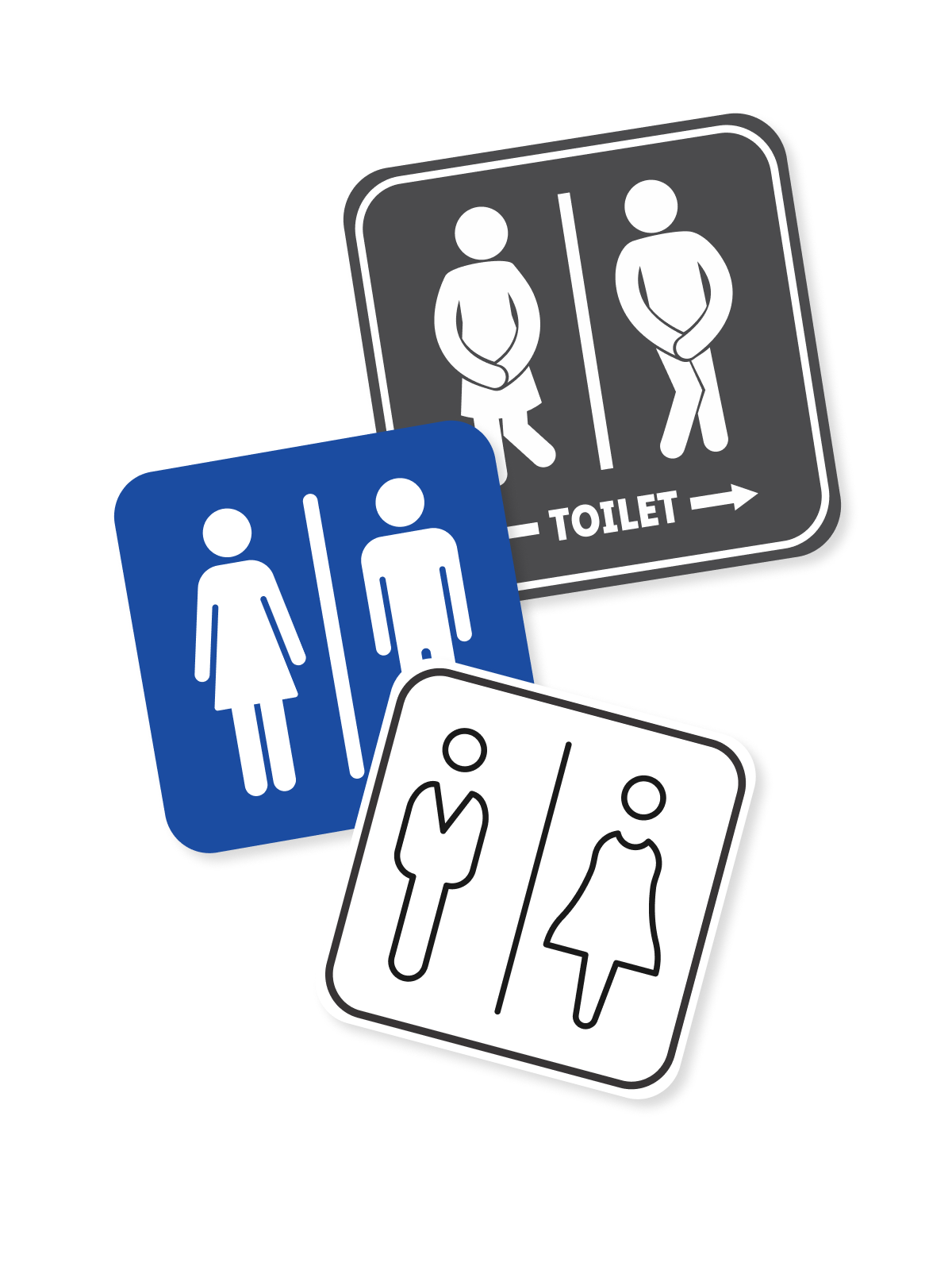 "All-Gender Washroom" Aluminum Signs