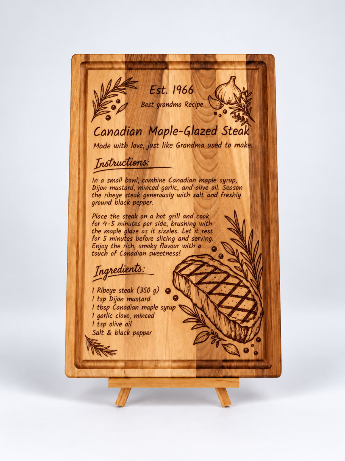 Personalized Family Recipe Board - Beef Steak