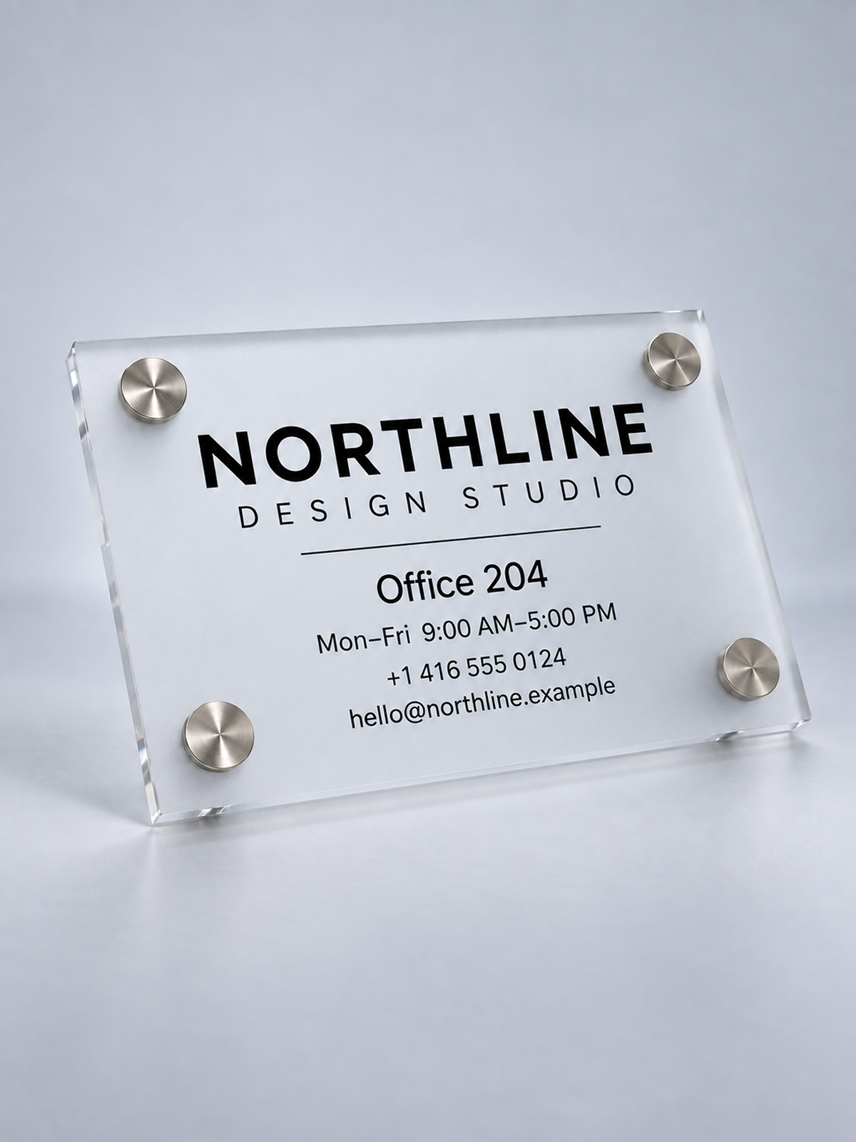 Custom Frosted Acrylic Office Sign
