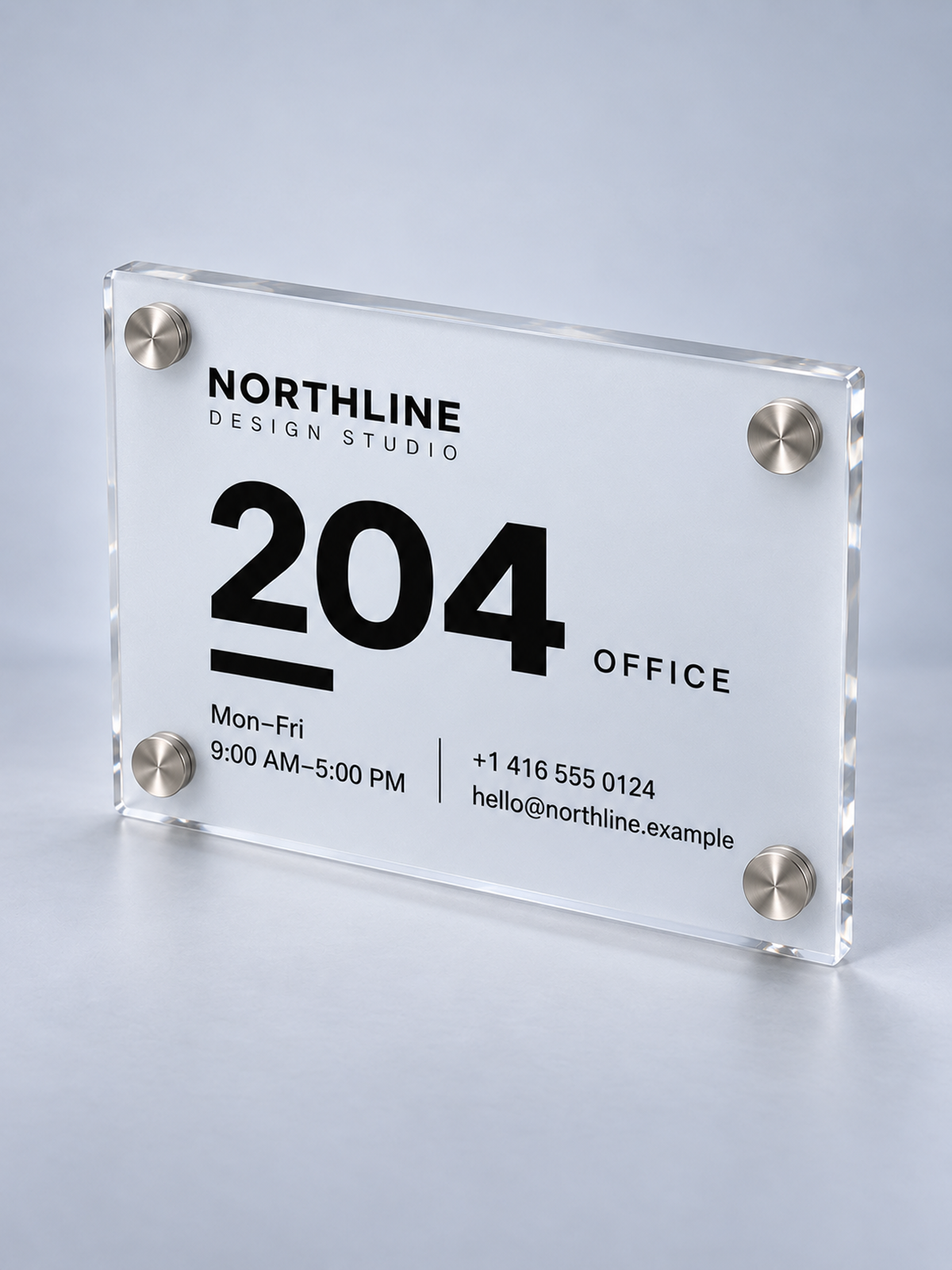 Custom Frosted Acrylic Office Sign