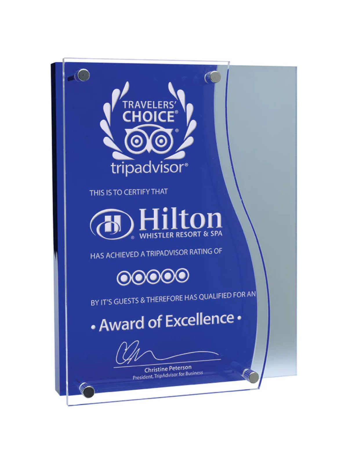 Blue Newport Acrylic Award - The Engraving Shoppe