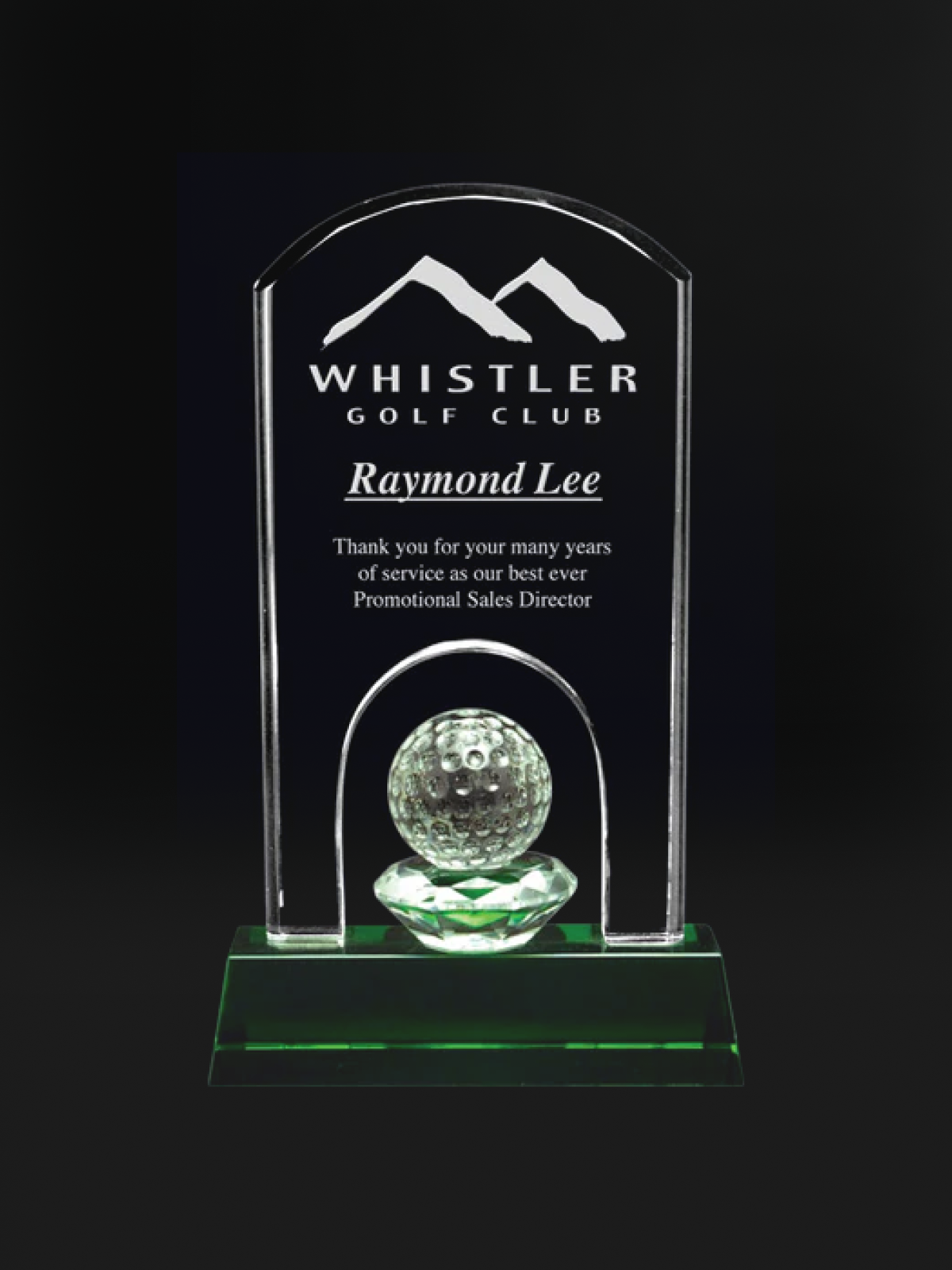 Emerald Hills Crystal Award - The Engraving Shoppe