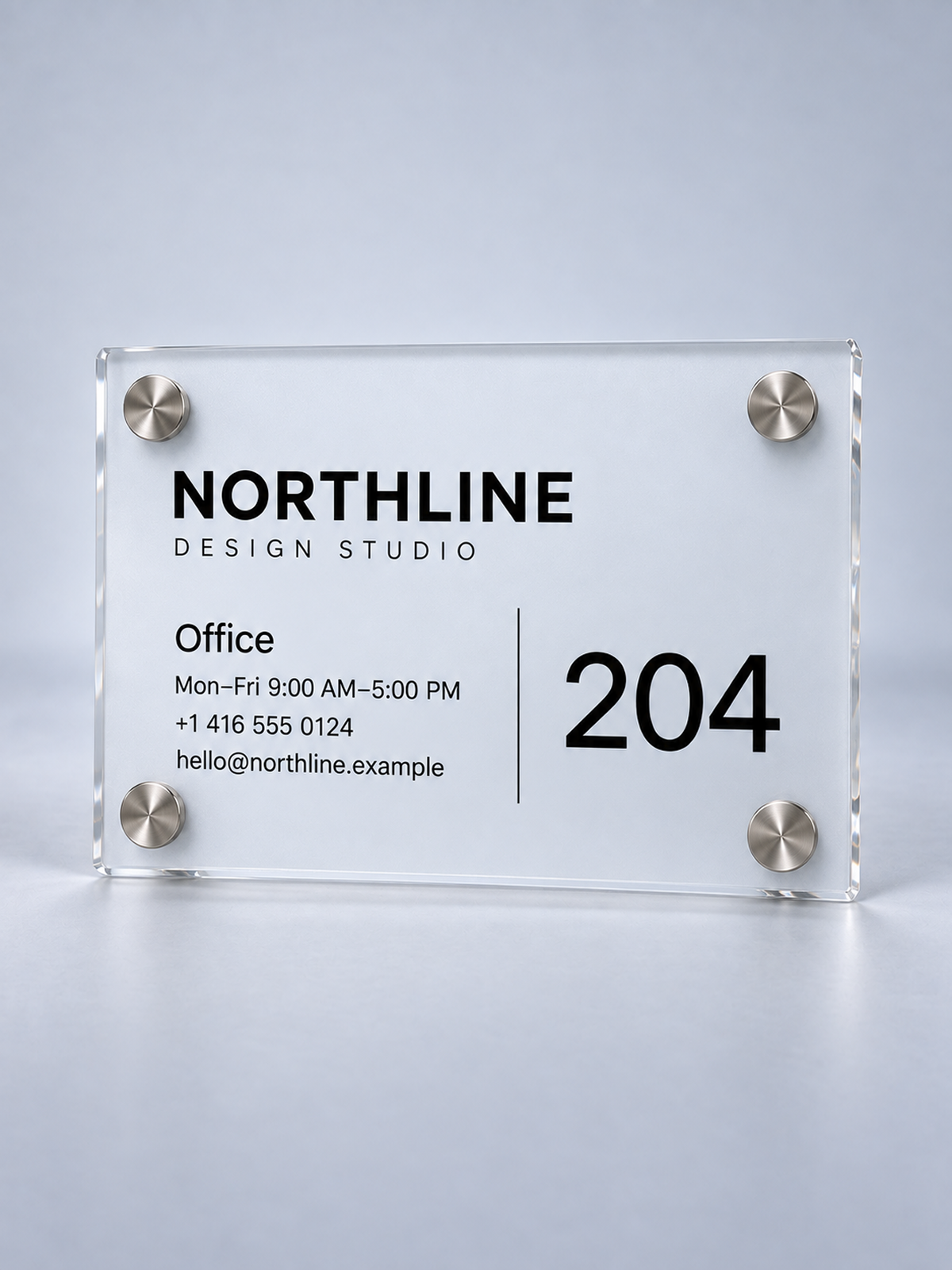 Custom Frosted Acrylic Office Sign
