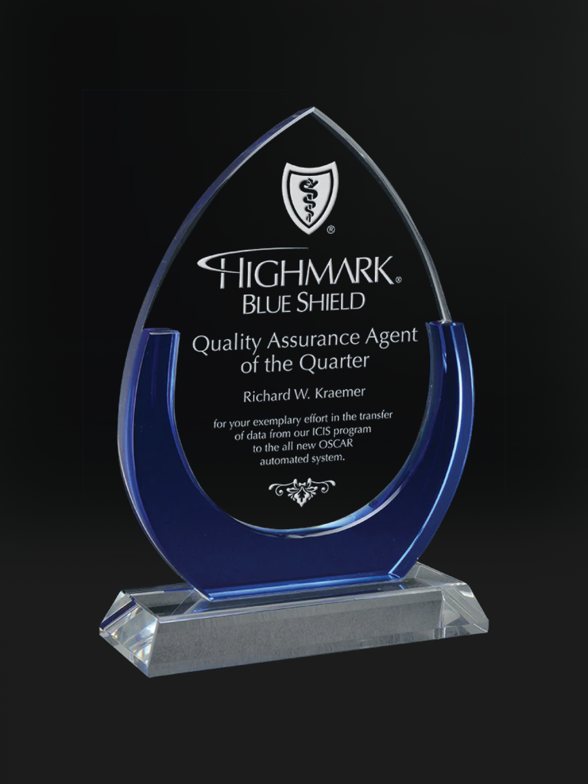 Cape Cod Crystal Award - The Engraving Shoppe