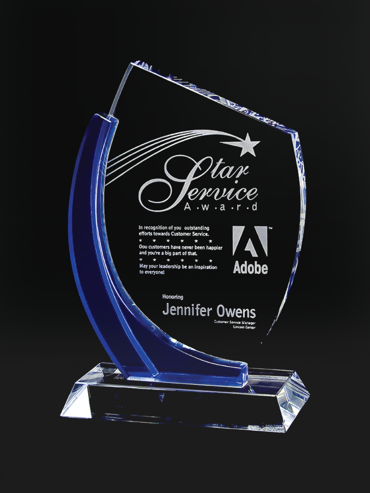 Chesapeake Crystal Award - The Engraving Shoppe