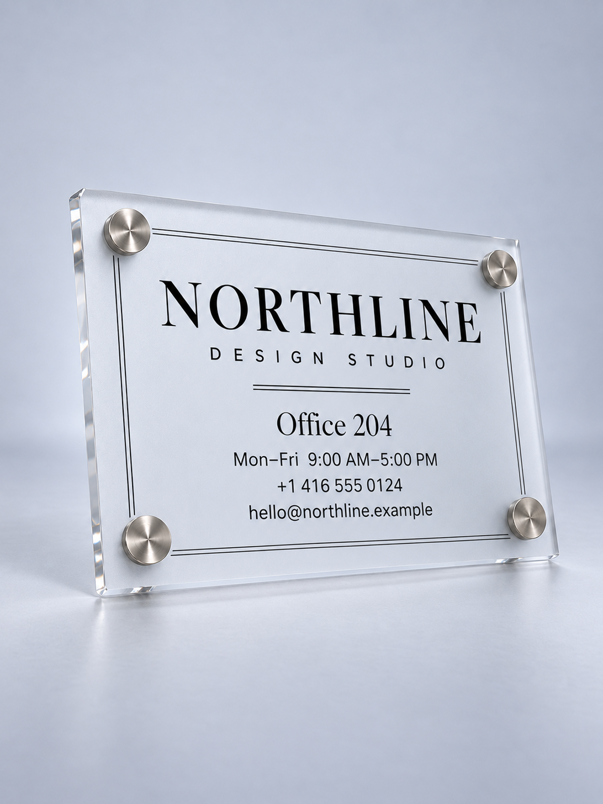Custom Frosted Acrylic Office Sign
