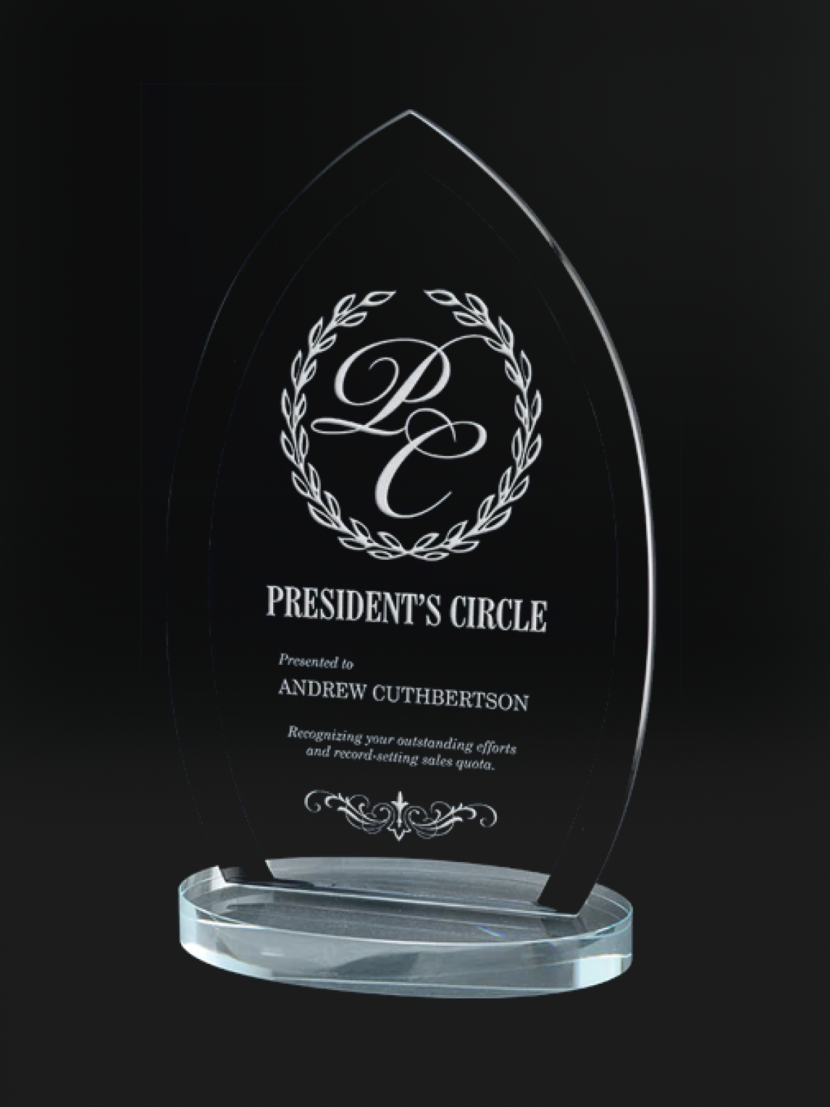 Pearson Glass Award - The Engraving Shoppe