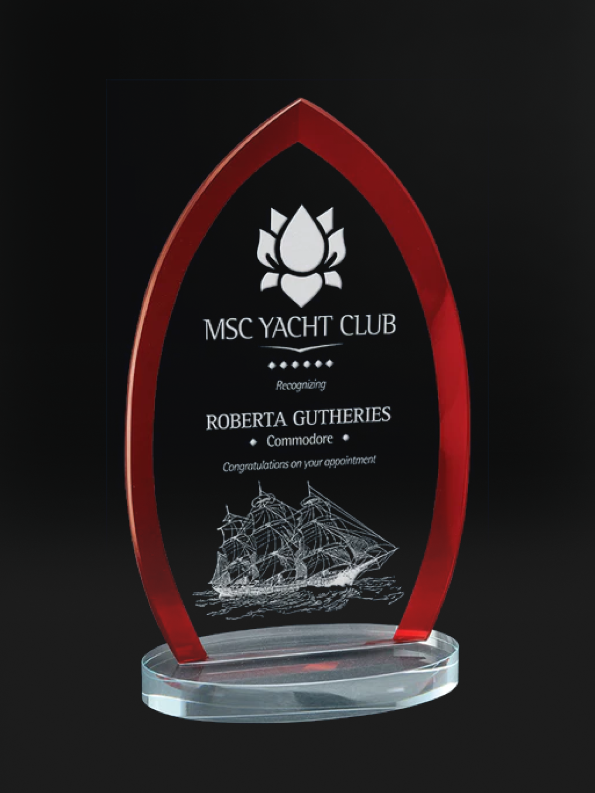 Pearson Glass Award - The Engraving Shoppe
