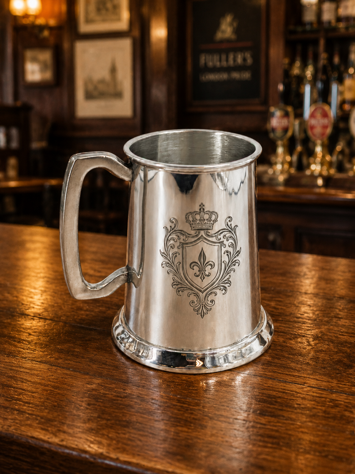 Pewter Tankard - Glass Bottom - 19 oz