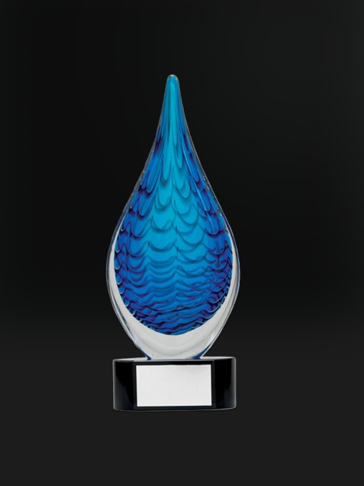 Blue Flame Art Glass Sculpture