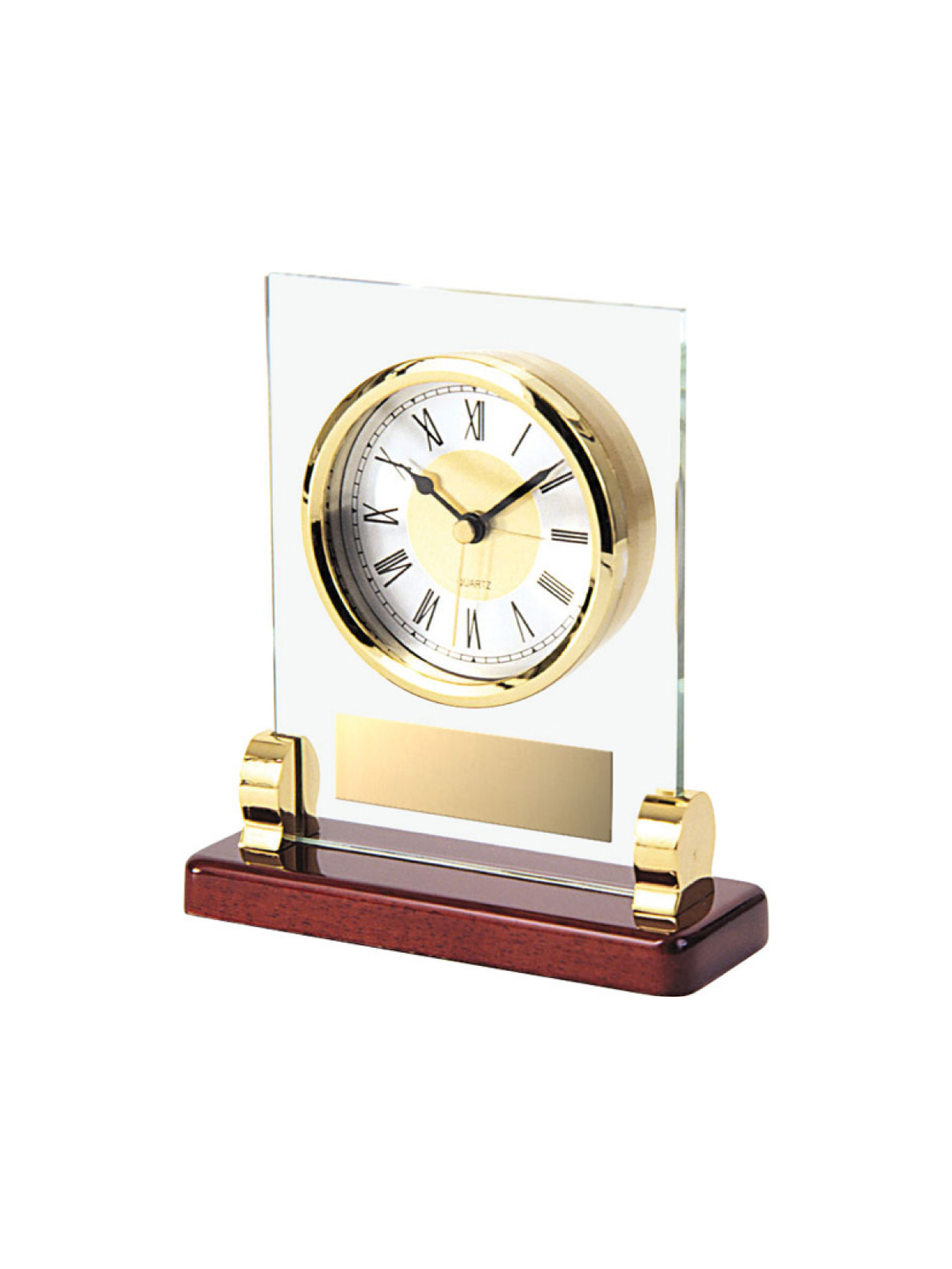 Glass & Brass Clock - The Engraving Shoppe