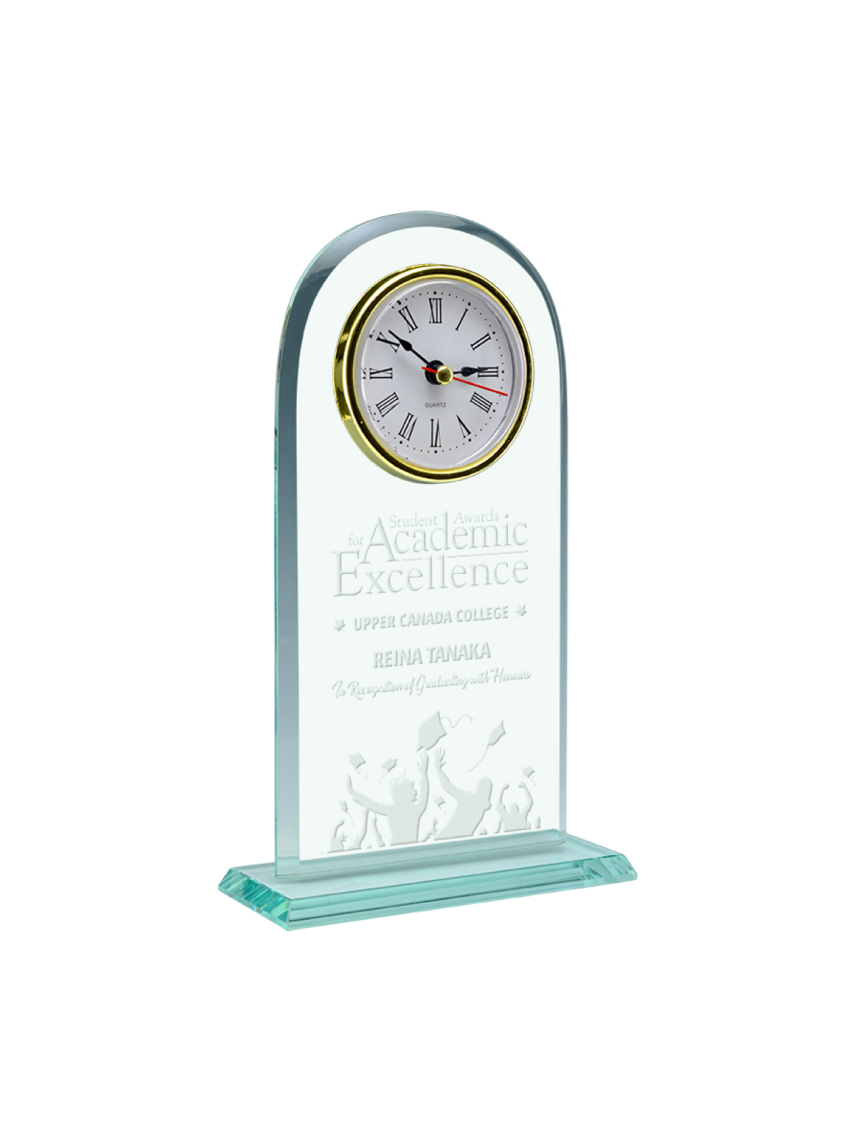 Meadowbrook Glass Clock - The Engraving Shoppe