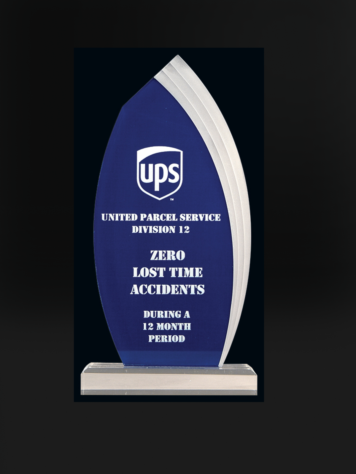 Blue Flared Teardrop Award