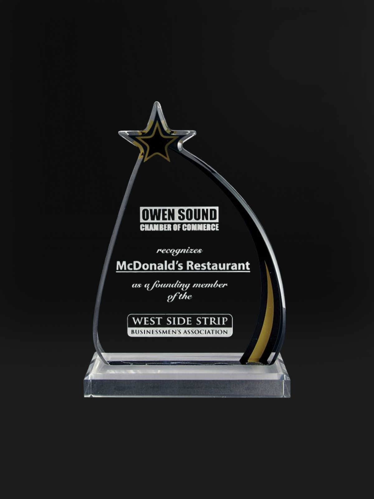 Shooting Star Acrylic Award