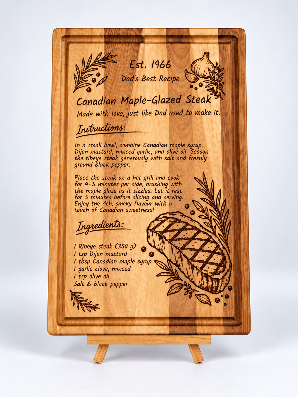 Personalized Family Recipe Board - Beef Steak