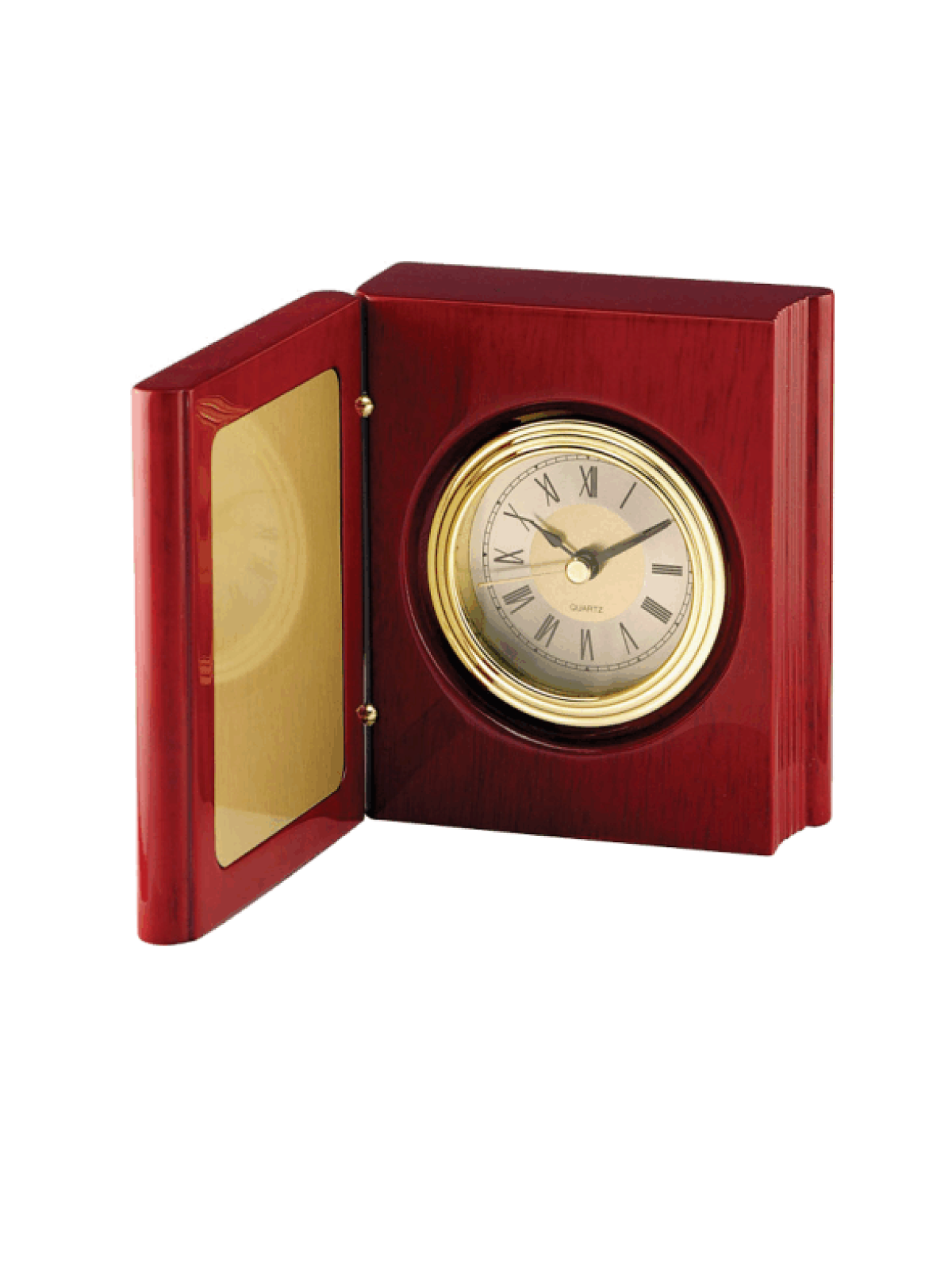 Rosewood Gold Book Clock