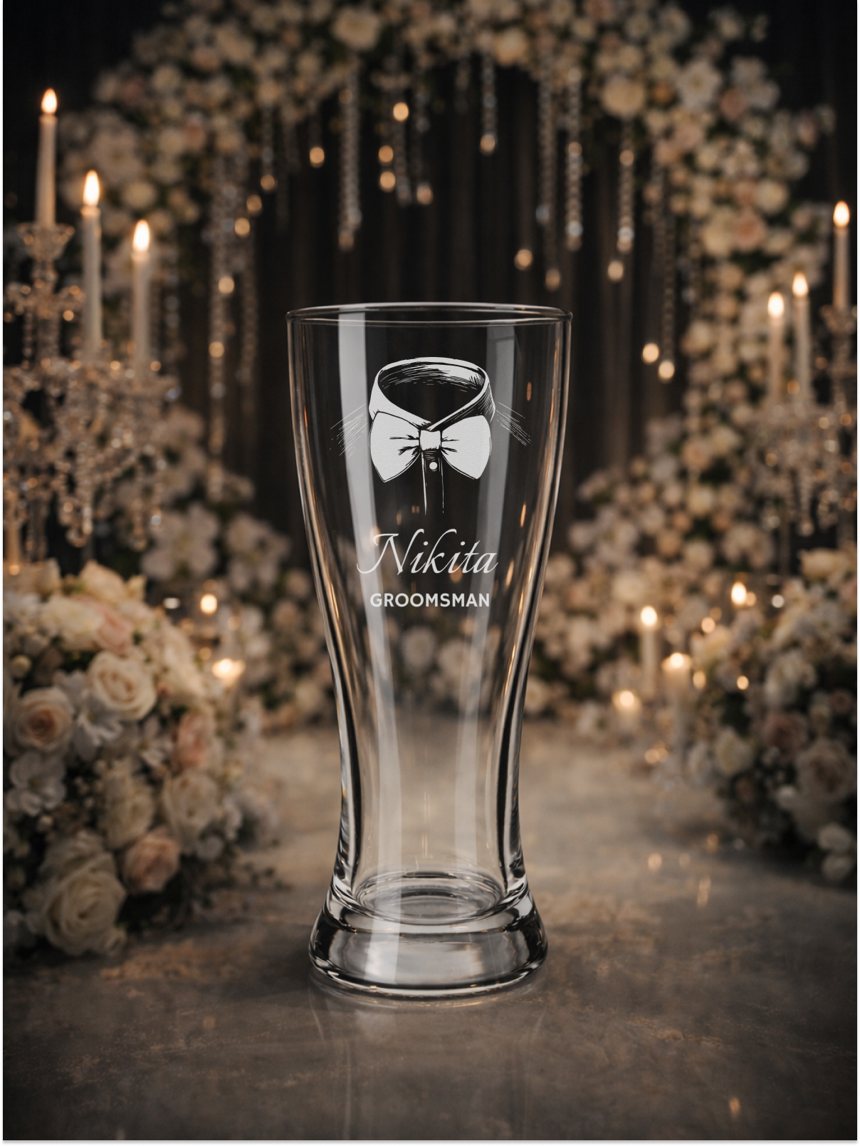 Wedding Traditional Pilsner Drinking Glass