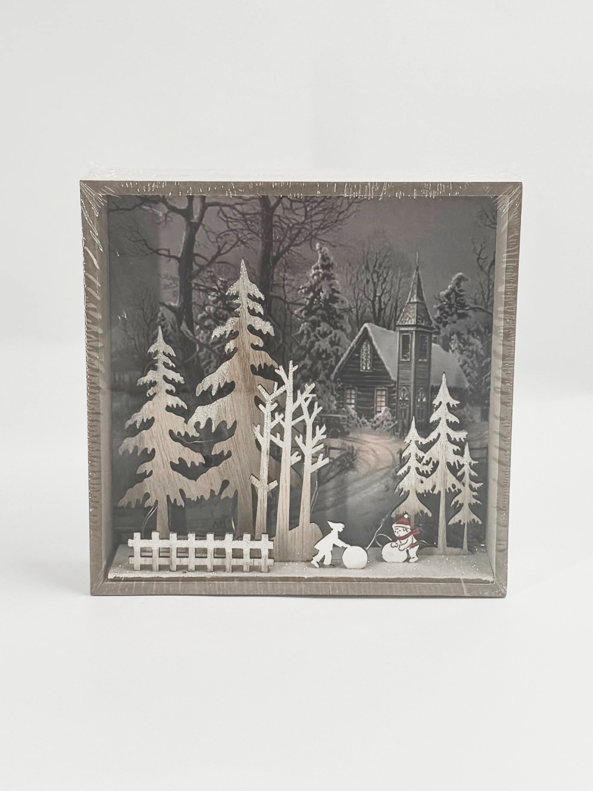3D Lighted Christmas Shadow Box – Winter Scene